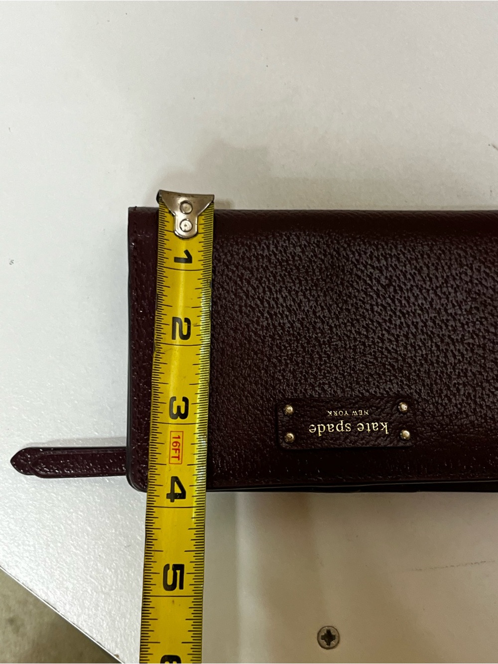 Kate Spade Jeanne Medium Slim Billfold Wallet in Cherrywood Pebbled leather. - Picture 12 of 12